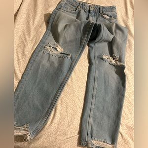 Zara straight leg ripped jeans